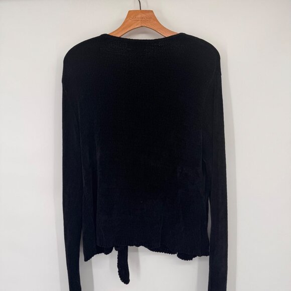 Coldwater Creek Black Tie Front Chenille Cardigan size  XL Womens Knit USA new - Picture 10 of 10